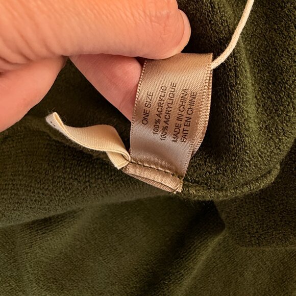 NWT Anthropologie MOTH Asymmetrical Ruffle Poncho Sweater – Olive Green - Picture 6 of 7